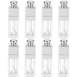 harukita Lip Tube, Lipstick Tube, Lip Gloss Tube, Lip Gloss Container, Refill Container, Clear Empty Tube, For Business Trips, Travel, Convenient to Carry, Set of 8