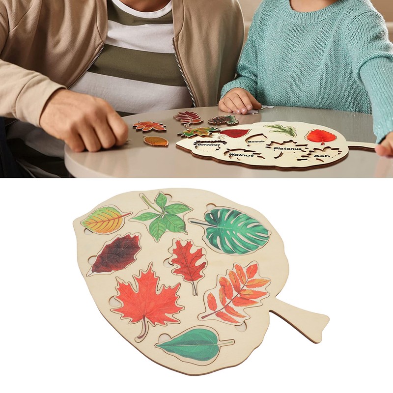 Wooden Leaf Shaped Puzzle Children Party Funny Jigsaw Puzzles Educational