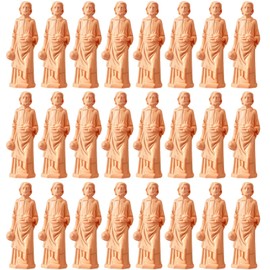 Wesiti 100 Pcs Mini Resin St Joseph Statue for Selling House Kit Miniature St Joseph Statue Figurine Tiny Figures for Protecting Home, Brown, Classic Style, Indoor Outdoor Use