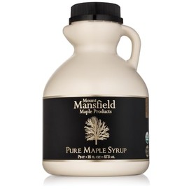 Mansfield Maple Certified Organic Pure Vermont Maple Syrup in Plastic Jug Grade A Golden Delicate, Pint