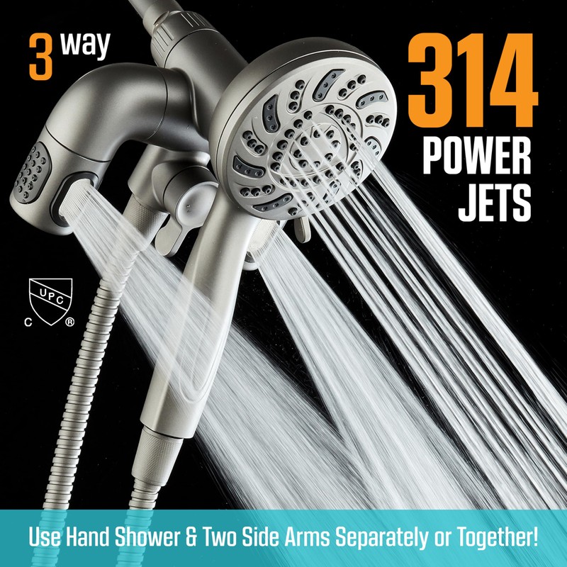Aquadance High Pressure 156 Setting 14 Zone Shower Head &