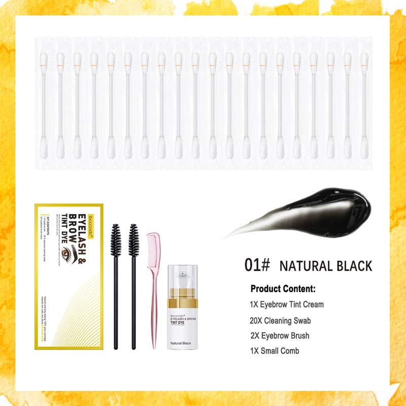 SHEEYOON Eyebrow Tint Cream, Professional Brow Eyelash DYE Kit, Natural