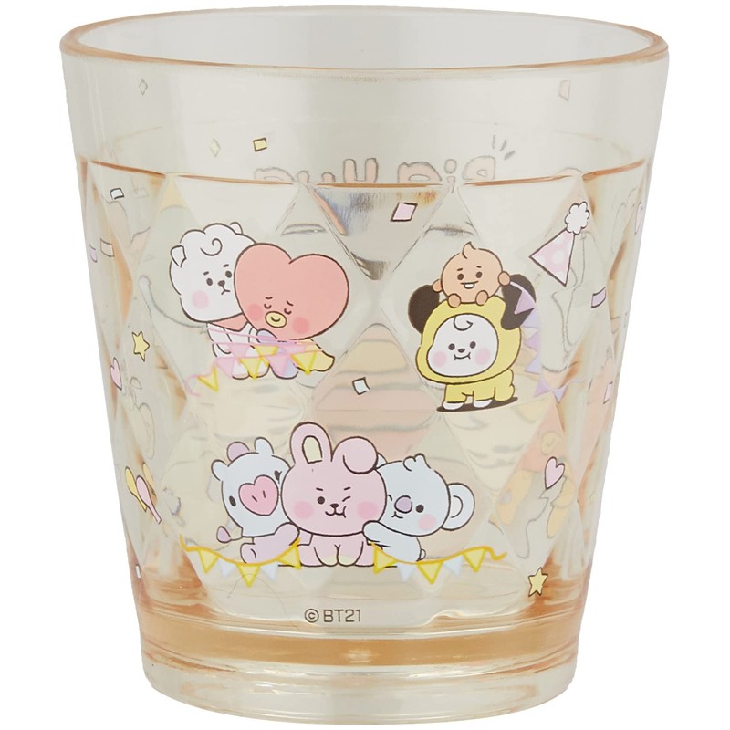 K Company BT21 BT-CCL2-YL Sparkling Clear Cup 2 Yellow 9.1