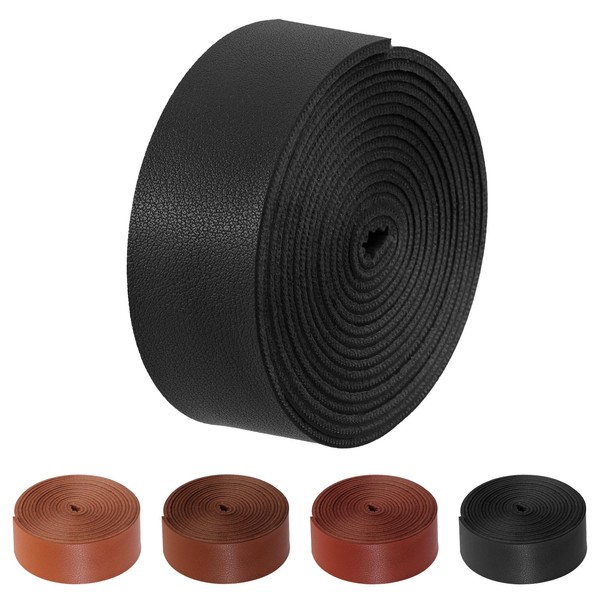 Hilitchi Black Leather Strips, 1 Inch Wide 78.7 Inch Length