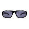 Trendy 90s Sport Look Curved Wrap Fashion Sunglasses All Black