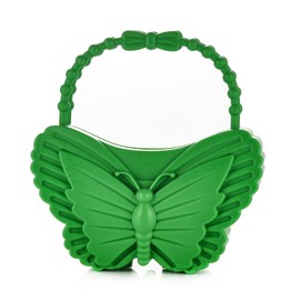 WNV Women Butterfly Top-handle Bag Ladies Cute PVC Bowknot Hard Box Hobo Evening Clutch Purse Beach Travel Daily Tote Handbag