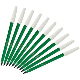ZOFAX ColorMark Felt Tip Colouring Pens For Children Adults, GREEN, Pack of 10, Write Draw Mark Sketch, School Office Home, iZOFAX Black Ball Pen