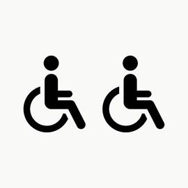 Autodomy Disabled Wheelchair User Sticker Pack of 2 for Car Van Truck (Black)