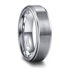 Greenpod 6mm Tungsten Wedding Bands for Men Women Silver Stepped