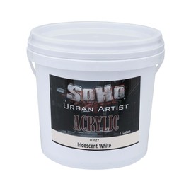 SoHo Urban Artist Heavy Body Acrylic Paint - 1 Gallon - Iridescent White - Thick, Rich Color, Excellent Coverage, Professional Quality - Artists Acrylic Paint