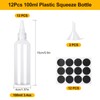 Amentalove 12PCS 100ml Squeezy Bottles with Nozzles, Small Squeeze Bottle,