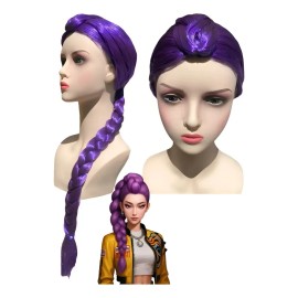 Peluca Disfraz Cosplay K-pop Rumi Guerreras Fiesta Niñas Morada