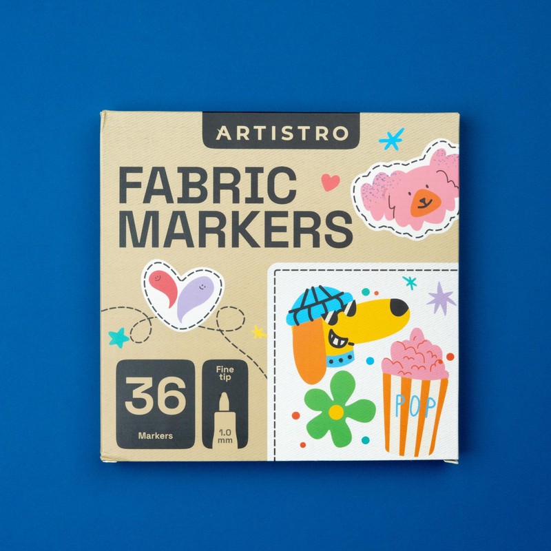 ARTISTRO 36 Fabric Markers - Fine Tip Fabric Markers Permanent