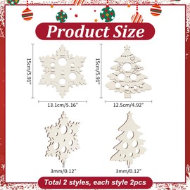 PH PandaHall 4pcs Wood Safety Eye Tool for Amigurumi, Snowflake Christmas Tree Safety Eyes Insertion Tool Auxiliary Tool for Attaching Safety Eyes Washers for Crochet Stuffed Animal Eyes, Hole 6-24mm
