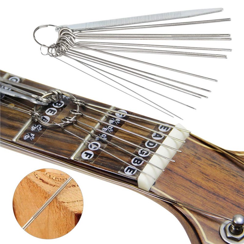 DODUOS Guitar Bridge Saddle File 13 Sizes Stainless Steel Grinding