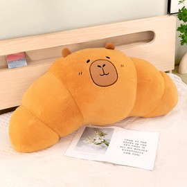 PEACH CAT Croissant Capybara Plush Pillow Cute Toast Bread Stuffed Animals Soft Food Plushies Toy Gifts for Kids 39.4"