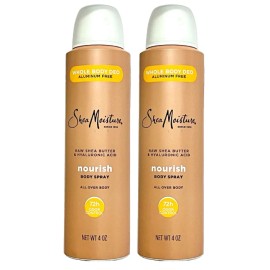 SHEA MOISTURE SHEA BUTTER & HYALURONIC Whole Body Deo NOURISH Body Spray 4oz-2Pk