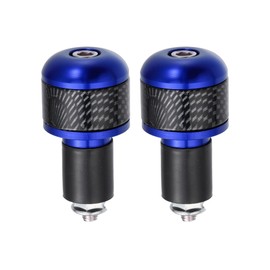 X AUTOHAUX 1 Pair 7/8" 22mm Blue Motorcycle Handlebar End Grips Bar Ends Cap
