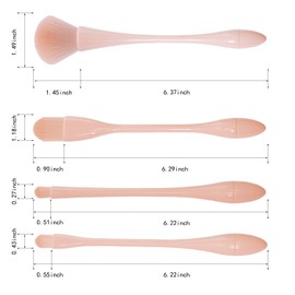 WOKOTO 5pcs Peach Pink Nail Dust Brushes For Nail Art Cleaning Brushes Kit Hourglass-Shaped Makeup Brushes Highlighter Brush Loose Powder Eyeshadow Foundation Blush Brushes Dust Nail Brushes Set