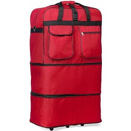 Eshion Expandable Rolling Duffle Bag Wheeled Spinner Suitcase Luggage,30/36/40 Inch (36 Inch, Red)