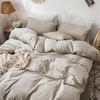MooMee Bedding Duvet Cover Set 100% Washed Cotton Linen Like