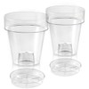 Teraplast transparent Porto flowerpot with internal support and Plato saucer