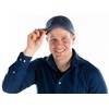 Funky Junque Men's Linen Duckbill Flat Cap - Navy (Large/XL)