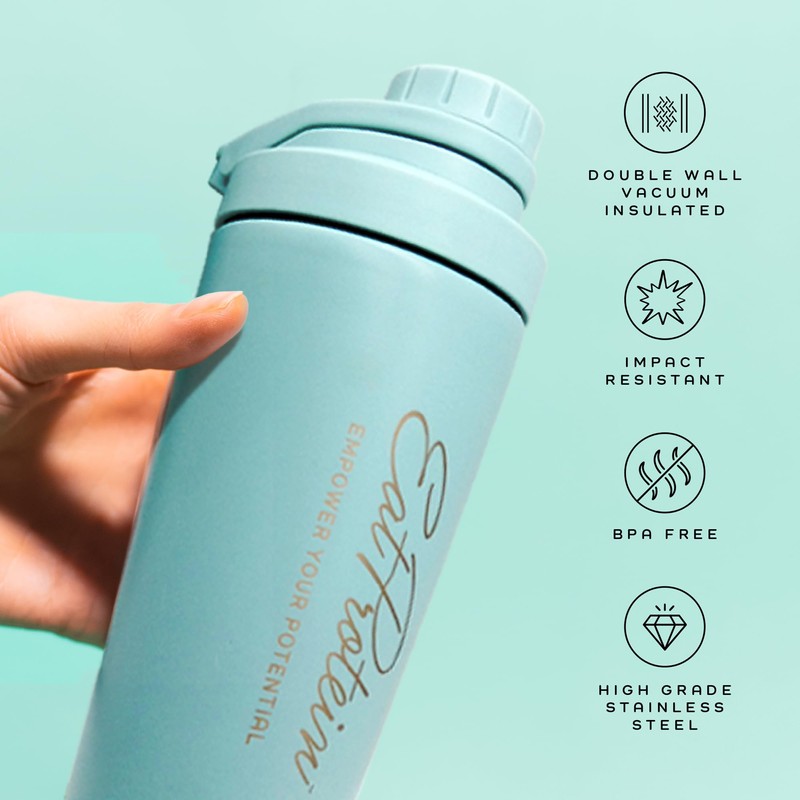 EatProtein Stainless Steel Insulated 600ml/20oz | Protein Shaker | Water