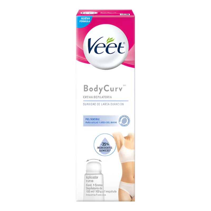 Veet Bodycurv Crema Depila Áxilas Y Bikini Piel Sens 100ml