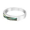 AeraVida Rectangular Signet Abalone Shell Inlay .925 Sterling Silver Ring