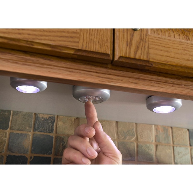 LIGHT IT! by Fulcrum, 30010-301 Stick-On Light, Silver, 3 Pack