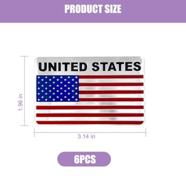 Zpana American Flag 3D Metal Car Decal, 6PCS Aluminum Alloy Patriotic Vehicle Bumper Emblem Stickers, Stars Stripe USA Automotive Exterior Decoration, Universal for SUV Sedan Truck (Style C)
