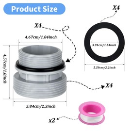 Shoyisenka 4 Pcs Pool Hose Conversion Adapters Kit - 40mm to 1-1/2 Inch Adapter for Inlet/Outlet, Compatible with Above Ground Pool Pumps, Filters & Hose Connectors (4560)