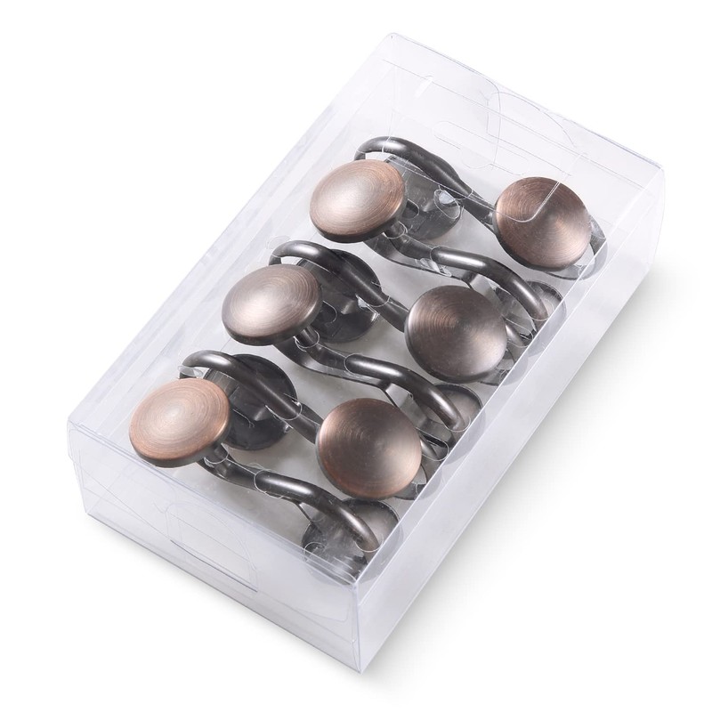 Bronze Shower Curtain Hooks, Rustproof Shower Hooks for Shower Curtain
