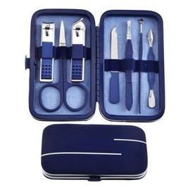 Pouch household portable nail clipper set 7 types of nail care navy pocket nail care / 파우치 가정용 휴대용 손톱깎이 세트 7종 손톱관리 네이비 포켓 네일케어
