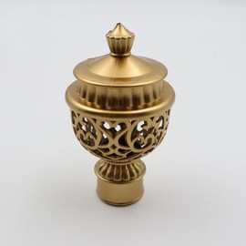 CENPEK 2pcs Curtain Rod Finials Plastic Curtain Rod Pole Decorative End Caps Hollow Head Retro Window Rod Decorations