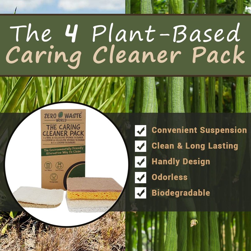ZERO WASTE WORLD Eco Sponge-eco Friendly Washing up sponges, Natural