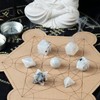 ZAICUS Rainbow Moonstone 7 Pcs Platonic Solids Crystal Geometry Set,
