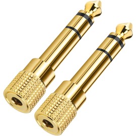 Mr. Gadget's Solutions Headphone Adapter 6.35mm (1/4 inch) to 3.5mm (1/8 inch) Male to Female Stereo Audio Adapter Gold Plated for Electronic Piano, Guitar, Drum