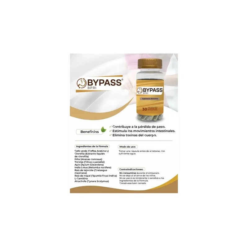 2 Bypass Bipri 30 Capsulas Inhibidor Apetito Natural Reparad