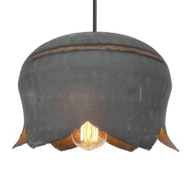 thelampgoods Galvanized Metal Lotus Dome Chandelier Pendant Light - Lighting Fixture Rustic Farmhouse Kitchen Dining Room Laundry Cottage Cabin Industrial