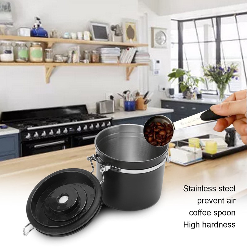 Coffee Bean Storage Stainless Steel Airtight Container Coffee with 30ml