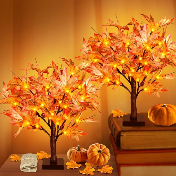 Remon 36 LED Lighted Fall Maple Tree - 1.5FT Thanksgiving