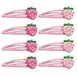 8 Stücke Erdbeer-Haarnadeln, Kreative Früchte Haarnadeln, Lustige Bangshaarnadeln, Mädchen In Rosa Haarzubehör, Niedliche Nicht-Schlupf-Haarnadeln, Friseur-Dekor-Clips.