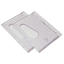 PCL Media ltd Clear Enclosed ID Card Holder, ID Badge Holder Pack of 2 Clear ID Card Holdes Protects and Keeps Your Card Clean
