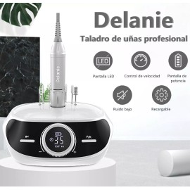 Delanie Limpiador Esmeril Taladro Torno Para Uñas 35000 Rpm Recargab