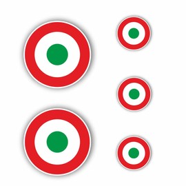 AMA SHOP Set of stickers pvc Coccarda italia 5 PCS (2 pcs. 7 cm /3 pcs. 4 cm) |Sticker for Helmet, Motorcycle, Camper,Boat | autoTuning |