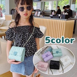 Plus Nao Shoulder Bag, Pochette, Kids, Kids' Bag, Cross-body Shoulder Bag, Faux Leather, Mini Bag, Heart Chain, purple