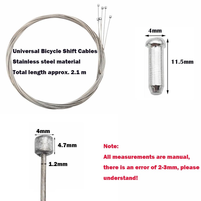 CTRICALVER Bicycle Shift Wire, 6 Pieces 6 Cable,Stainless Steel,Durable Motorcycle