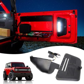 Tailgate Access Panel with Light Hidden Organizer for Ford Bronco 2/4 Door 2025 2024 2023 2022 2021, Trunk Cargo Lamp Storage Insert with Combination Lock Interior Accessories